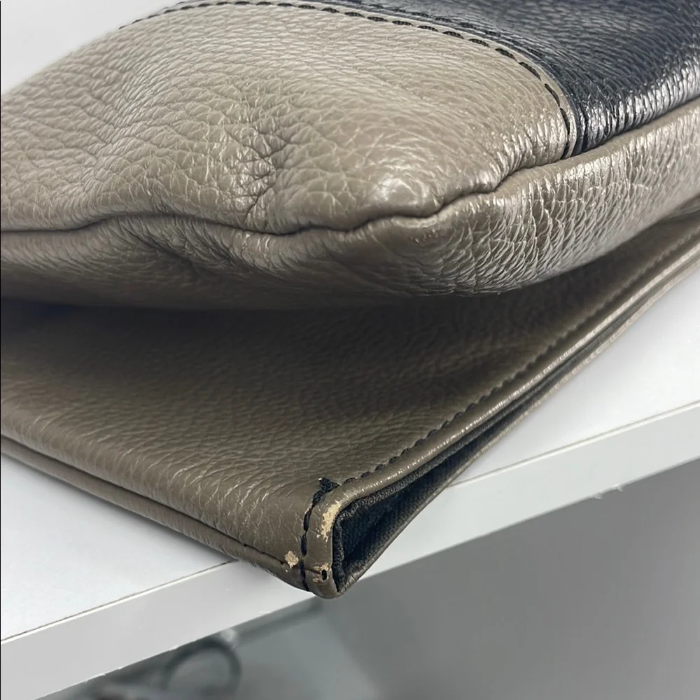 Vivienne Westwood Black and Taupe Foldover Clutch